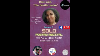 Date with "The Fertile Brains" a solo poetry recital by Ms @Suvarna P