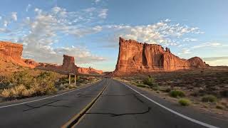 Morning drive through Arches