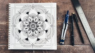 How to Draw a Calming Mandala with Fine Liner Pens | Drawing for Relaxation