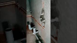 Plumbing work for Residential building | Bathroom inlet and outlet pipe line work | #shorts | MDS