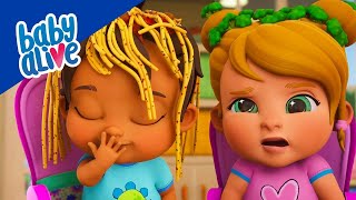 Baby Alive en Español 🍝 Rutina De Comer Y De Noche 💦 Video Para Niños 💕