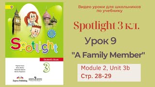 Spotlight 3 класс (Спотлайт 3) Английский в фокусе 3кл./ Урок 9  "A family member" стр.28 - 29