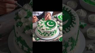 Pakistani flag cake decorating wishes Happy moment with a sweet #Shorts #flagcake #viral #subscribe