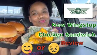 Wingstop Chicken Sandwich Review | Wingstop Mini Mukbang | New Honey Hot and Mango Habanero