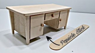 DIY Miniature Office Desk | Popsicle Stick Craft Ideas