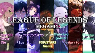 Nightcore - League of Legends Megamix  (Lyrics) (Switching Vocals) (Mashup)