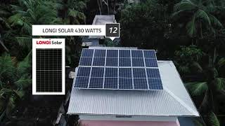 5kW On-Grid Solar System | Longi Half Cut Mono PERC Panels | Muttada-Ambalamukku-Thiruvananthapuram