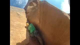 Rock climbing The Bant near Bluff, UT 2013-08-23