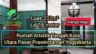 Dijual Harga Nego Rumah Klasik Artistik Tengah Kota Dekat Pasar Prawirotaman Yogyakarta