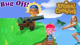 Assistant and Mr Engineer Compete in a Bug Off in Animal Crossings