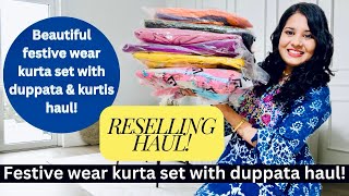 Huge Amazon Festive Wear Kurta Set With Duppata & Kurtis Haul || Reselling Haul ||Nrityapika #amazon