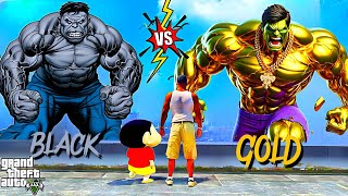 GTA 5 : Black Hulk VS Golden Hulk | Shinchan and Franklin Help To Green Hulk in GTA 5 Tamil !