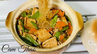 Miến Chay Hầm Thố Đất Có Gì Mà Ngon Độc Đáo | Vegan Delicious Glass Noodle Dish #CamThao