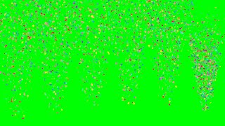 4K Free Confetti Animation in 5 different types on Green Screen