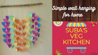 Beautiful heart wall hanging /how to make simple heart wall hanging