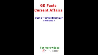 GK || Current Affairs || World Heart Day || #shorts #viralshorts #trandingshorts #worldheartday