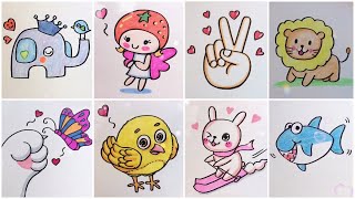 10+ Simple Cute Animal Drawing for Kids | Learn to Draw Step by Step Drawings You Can Make Part ||