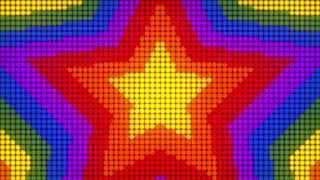 4K 1 Hour Rainbow Star Tunnel Y2K Colorful Aesthetic LED Lights Background Video Screensaver