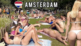 [4K]☀️Amsterdam Bikini Beach Walk Tour 2024 Netherlands