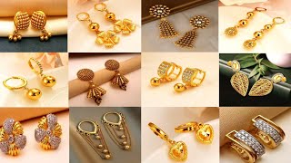 New gold earrings designs 2023 || Daily wear simple gold earrings designs || Atifa'S World ||