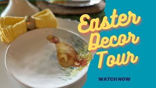 NO TALKING EASTER DECOR tour. Calm music, peaceful home. THE CUTEST SURPRISE at the end!