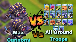 All Max Ground 1000 Troops Vs 200 Max Cannons #coc #clashofclans #doomboom