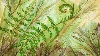 Ferns & Forest Floor Beautiful Watercolour Tutorial, with Masking Fluid & Salt Effects