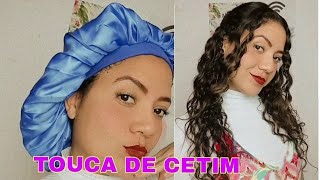 TOUCA DE CETIM FUNCIONA MESMO? CABELO SEM FRIZZ/ + como usar a touca de cetim pra dormir