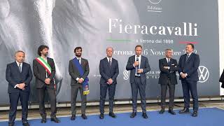 L'intervento del Ministro Francesco Lollobrigida all'inaugurazione di Fieracavalli Verona