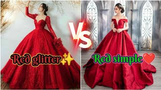 Red glitter ❤️✨ vs Red simple 😍 nail 💅/ dress 👗/ heels 👠 etc.. choose your favourite 💬