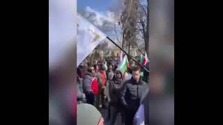 "NATO go home!" In Bulgaria , a protest in front of the country's Ministry of Defense