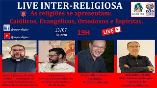 As religiões se apresentam: Católicos, Evangélicos, Ortodoxos e Espíritas.