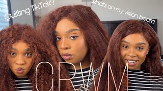 Straighten my UNICE Wig with me! | Am I Quitting TikTok? | 2024 Goals? Let's chat.