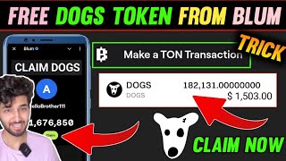 Blum Airdrop Free 200k Dogs Token 🤑 | Make A Ton Transaction Task Trick ✅️ | Blum Airdrop Claim