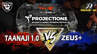 ROBOWAR | TAANAJI 1.0 VS ZEUS+ | PARUL UNIVERSITY | PROJECTIONS 2020