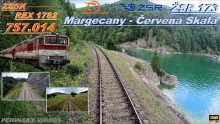 Cabview Margecany - Červená Skala 🌿►  ŽSR 173 ► 757.014 ► REX 1782