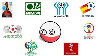 Historia de Polonia en los mundiales (1938-2022) countryballs