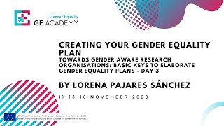 Creating your Gender Equality Plan (Day 3)