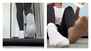 Testing My White Frilly Ankle Socks - Walking In Socks Pantyhose and Leggings