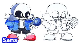 How to draw Sans (Indie Cross) - Friday Night Funkin