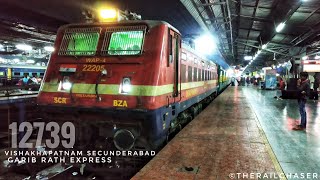 Vishakhapatanam Secunderabad GaribRath Express| 12739| WAP-4 22205 "BZA"| Garib Rath #rVeez47