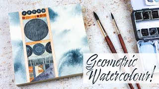 Geometric Abstract Watercolour Painting Process