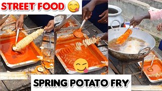 Spring Potato Fry | Street Food | Snacks | Spiral Potato #Shorts #Indianstreetfood #springpotato