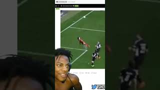 ISHOWSPEED REACTS TO SPEED DOING A RONALDO HEADER #short #shorts #ishowspeed