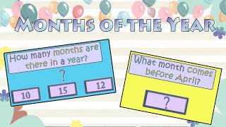 Months of the Year - Quiz Activity Game for Kids