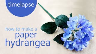 How To Make a Crepe Paper Hydrangea Tutorial | DIY Paper Crafts | Timelapse