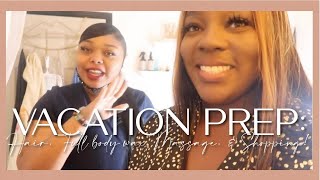 VACATION PREP | Hair + Full Body Wax + Massage + Shopping | Miana Symone