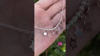 Colar de Prata 925 Choker Estrelas e Bolinhas