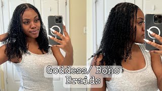 Goddess/ Boho Braids on Natural Hair!! | Tension Free Protective Style