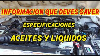 Capacidades y Especificacion De Aceites y Liquidos Que Lleva Tu Ford Explorer Sport Trac 2001-2005